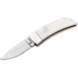 Boker Knives Treebrand Pocket Pocket Knife 1.97" Drop Point D2 Satin Blade Bone Handle White