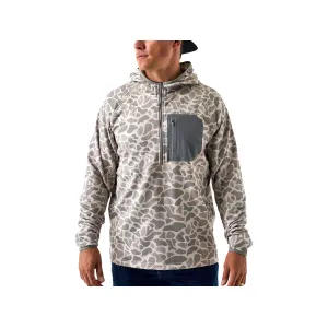 Burlebo Men's Blaze Tech Quarter Zip Hoodie Classic Deer Camo 2XL