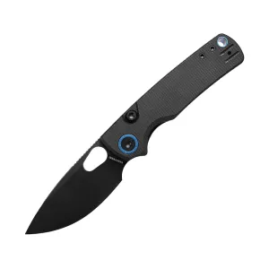 Vosteed Porcupine Pocket Knife 3" Drop Point Sandvik 14C28N Black Stonewash Blade Canvas Micarta Handle Black