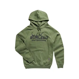 Burlebo Men's Fleece Elk Horn Hoodie Olive Medium
