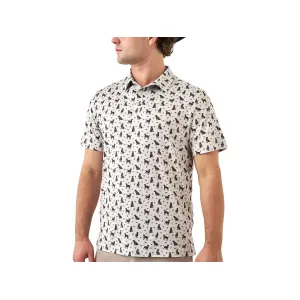 Burlebo Men's Performance Short Sleeve Polo Ducks And Dogs Large
