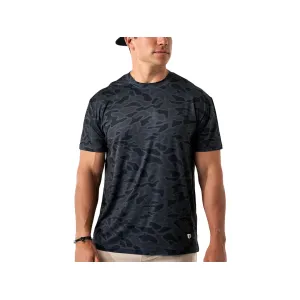 Burlebo Men's Go To Short Sleeve Crew Neck T Shirt Black Camo Medium
