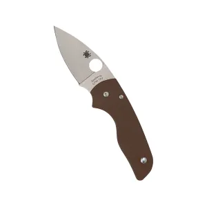 Spyderco Lil' Native Sprint Run Pocket Knife 2.42" Drop Point CPM 15V Stonewashed Blade G-10 Handle Brown