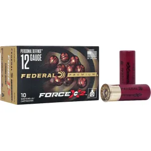 Federal Premium Personal Defense Force X2 12 Gauge Ammo 2-3/4" #00 Buckshot 9 Pellets Case of 50 (5 Boxes of 10)