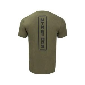 MTN OPS Men's Stacked 2.0 Short Sleeve T Shirt Heather Military Medium