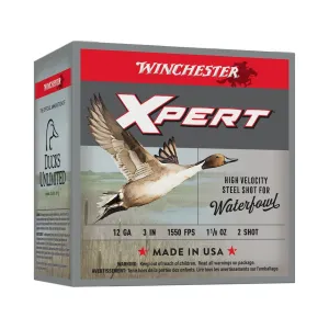 Winchester Xpert High Velocity Waterfowl 12 Gauge Ammo 3" #2 Steel Shot 1-1/8 oz Case of 250 (10 Boxes of 25)