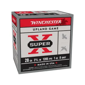Winchester Super X High Brass 28 Gauge Ammo 2-3/4" #8 Lead Shot 1 oz Case of 250 (10 Boxes of 25)