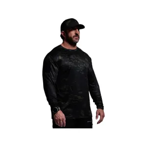 Born Primitive Men's Range Long Sleeve Crew Neck Shirt Black Multicam Medium