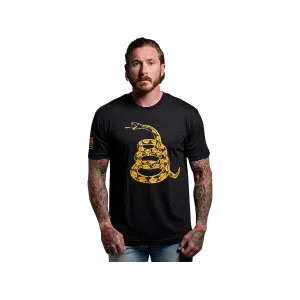 Born Primitive Men's Gadsden Flag Short Sleeve Crew Neck T Shirt Black 2XL