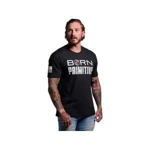 Born Primitive Men's Brand Short Sleeve Crew Neck T Shirt Black/USA Medium