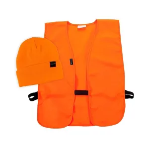 Allen Blaze Orange Stocking Beanie and Vest Combo One Size Fits Most
