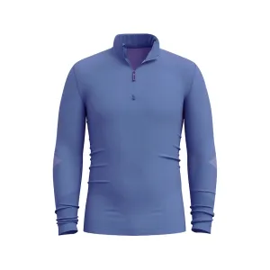 Smartwool Men's Intraknit Thermal Quarter Zip Base Layer Shirt Charcoal/Nightfall Blue Medium