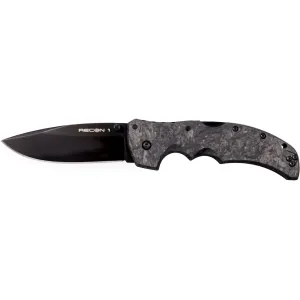Cold Steel Limited Edition Recon 1 Pocket Knife 4" Spear Point CPM S35VN Black Blade Fat Carbon Handle Dark Matter