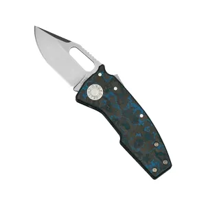 Demko Knives Nano Shark Pocket Knife 2" Clip Point CPM-20CV Satin Blade Fat Carbon Handle Arctic Storm