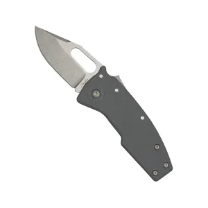 Demko Knives Nano Shark Pocket Knife 2" Clip Point AUS-10 Satin Blade Glass Reinforced Nylon (GRN) Handle Gray