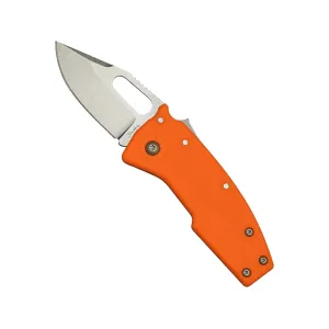 Demko Knives Nano Shark Pocket Knife 2" Clip Point AUS-10 Satin Blade Glass Reinforced Nylon (GRN) Handle Orange