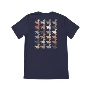 MeatEater Men's Fox Squirrels Short Sleeve Crew Neck T Shirt Navy Heather 2XL