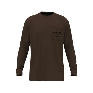 Vortex Optics Men's Outland Heavyweight Long Sleeve Crew Neck T Shirt Dark Brown Medium