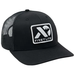 First Lite Men's Elk Patch Trucker Hat Black One Size Fits Most
