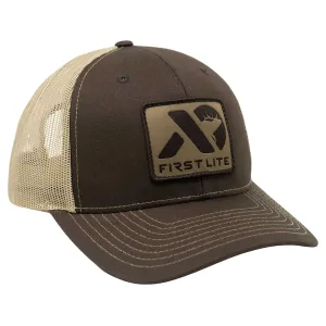 First Lite Men's Elk Patch Trucker Hat Brown One Size Fits Most