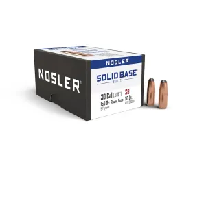 Nosler Solid Base 30 Caliber (308 Diameter) Bullets 150 Grain Jacketed Round Nose Box of 50