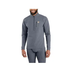 Carhartt Men's Force Heavyweight Knit Long Sleeve Quarter Zip Base Layer Shirt Navy Heather Large