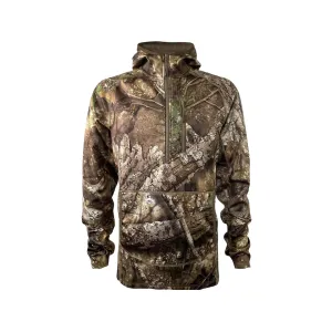 MidwayUSA Men's Grid Fleece Quarter Zip Hoodie Realtree APX Large