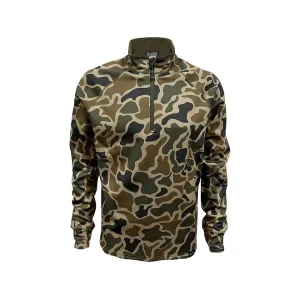 MidwayUSA Men's Grid Fleece Quarter Zip Shirt Old School Camo XL Tall