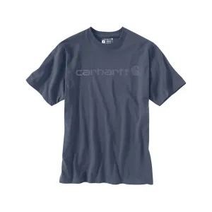 Carhartt Men's Loose Fit Heavyweight Logo Graphic Short Sleeve T Shirt Bluestone Medium