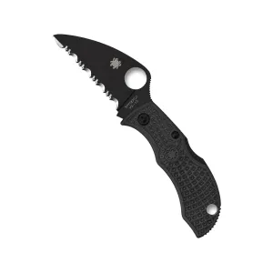 Spyderco Manbug Pocket Knife 1.91" Wharncliffe VG-10 Black Titanium Nitride Blade Fiberglass Reinforced Nylon (FRN) Handle Black