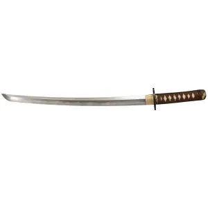 Cold Steel Mizutori Wakizashi Sword 21" Damascus Steel Blade Ray Skin Handle Brown