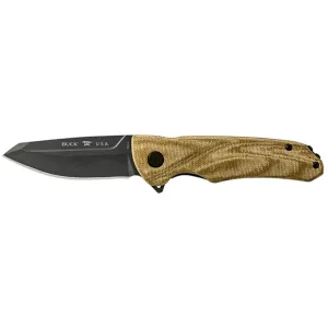 Buck Knives Sprint EDC Pocket Knife 3.125" Modified Tanto CPM S30V Black Cerakote Blade Canvas Micarta Handle Green