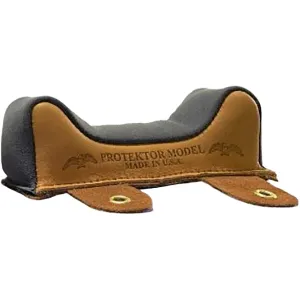 Protektor Owl Ear Rifle Front Shooting Rest Bag Wide Bumble Bee Leather Black and Tan Filled