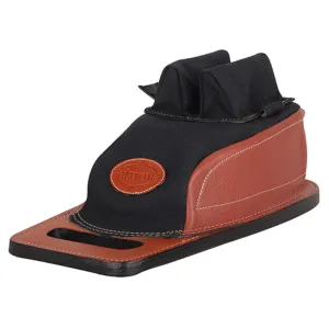 Edgewood Minigater Rear Shooting Rest Bag Tall with Regular Ears 3/8" Width and Grab Handle Leather and Nylon Black Unfilled