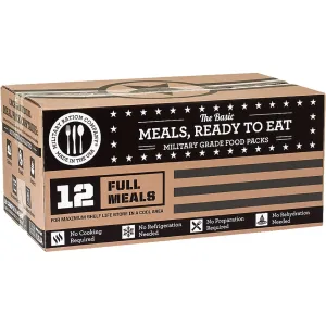 Military Ration Company Basic MRE (Meal, Ready to Eat) Case of 12