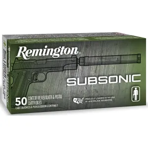 Remington Subsonic 9mm Luger Ammo 147 Grain Flat Nose Case of 500 (10 Boxes of 50)