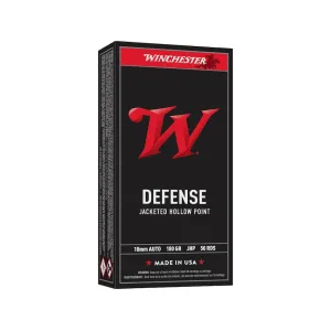 Winchester Defense 10mm Auto Ammo 180 Grain Jacketed Hollow Point Case of 500 (10 Boxes of 50)