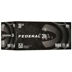 Federal Black Pack 38 Special Ammo 125 Grain Full Metal Jacket Box of 150
