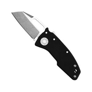 Demko Knives Nano Shark Pocket Knife 2.125" Wharncliffe CPM 20CV Stonewashed Blade G-10 Handle Black