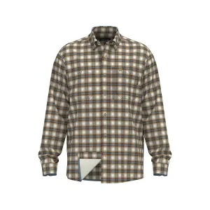 Orvis Men's Flat Creek Tech Flannel Shirt Hazlenut/Aqua XL