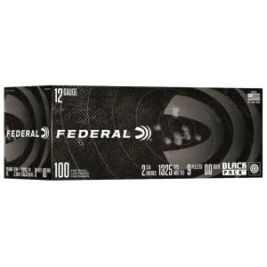 Federal Black Pack 12 Gauge Ammo 2-3/4" #00 Buckshot 9 Pellets Case of 200 (2 Boxes of 100)