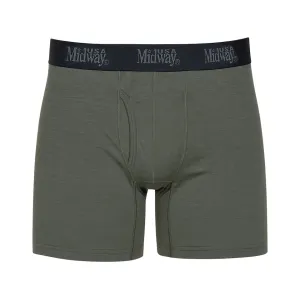 MidwayUSA Men's Lightweight Performance Series Merino Wool Boxer Briefs Loden 2XL