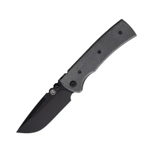 Chaves Knives Redencion 229 Pocket Knife 3.5" Drop Point ELMAX Black PVD Blade Micarta Handle Black