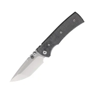 Chaves Knives Redencion 229 Pocket Knife 3.5" Tanto Point ELMAX Satin Blade Micarta Handle Black
