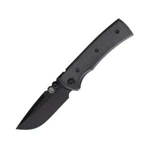 Chaves Knives Redencion Street Pocket Knife 3" Drop Point ELMAX Black PVD Blade Micarta Handle Black