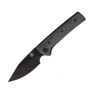 Chaves Knives Scapegoat Street Pocket Knife 3.5" Clip Point ELMAX Black PVD Blade Micarta Handle Black