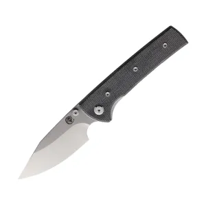 Chaves Knives Scapegoat Street Pocket Knife 3.5" Clip Point ELMAX Satin Blade Micarta Handle Black