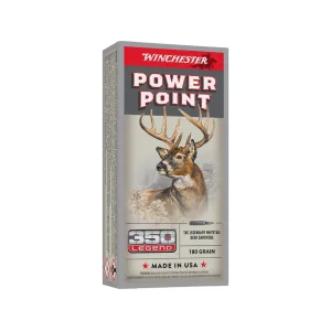 Winchester Power Point 350 Legend Ammo 180 Grain Jacketed Soft Point Case of 200 (10 Boxes of 20)