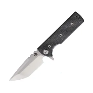 Chaves Knives TAK Pocket Knife 2.63" Tanto Point ELMAX Satin Blade Micarta Handle Black
