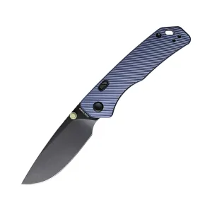 Vosteed Marten Pocket Knife 3" Drop Point 154CM Black Blade Aluminum Handle Purple